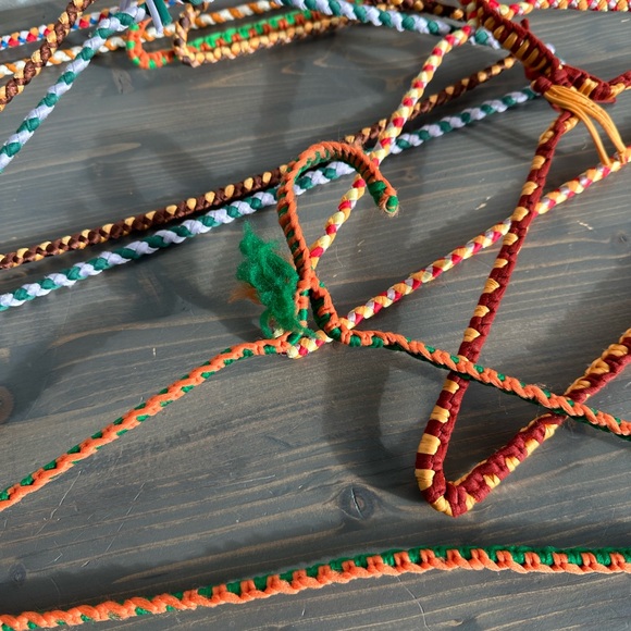 Vintage metal hand macramé hangers - Picture 3 of 9